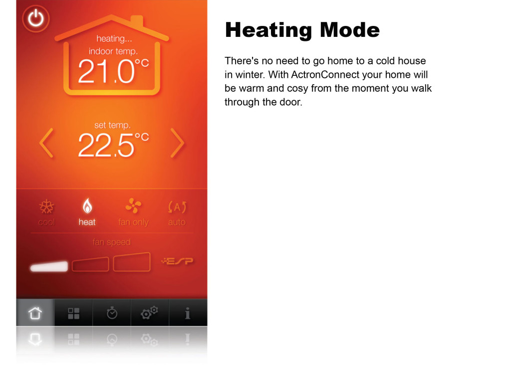 ActronConnect heating mode